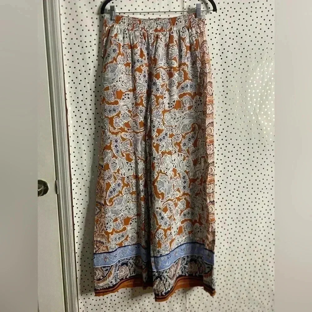Hei Anthropologie Lalasa Paisley Wide-Leg Pants